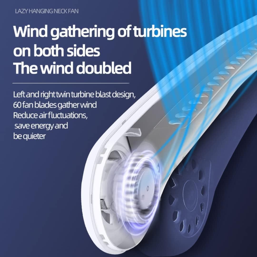 Portable Neck Fan - Bladeless, Hands-Free, Ultra-Light, USB Rechargeable Wearable Fan for Personal Cooling - Quiet & Adjustable Airflow, Ideal for Home, Office, Travel, Sports & Outdoor Use