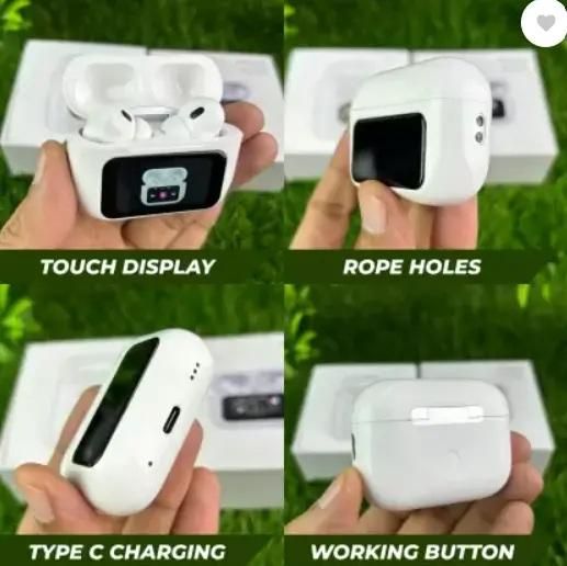 Smart Wireless Earbuds with LCD Touch Screen – High-Performance Sound & Touch Control