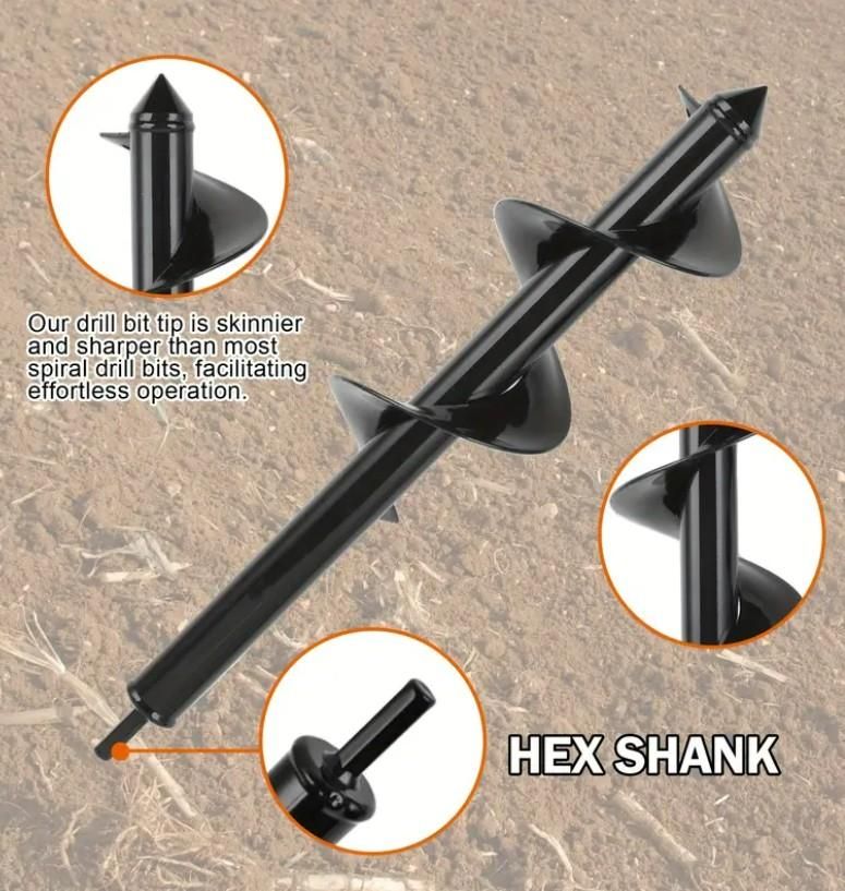 Heavy-Duty Spiral Hole Non-Slip Earth Drill for Gardening & Planting (Metal, Pack of 1)