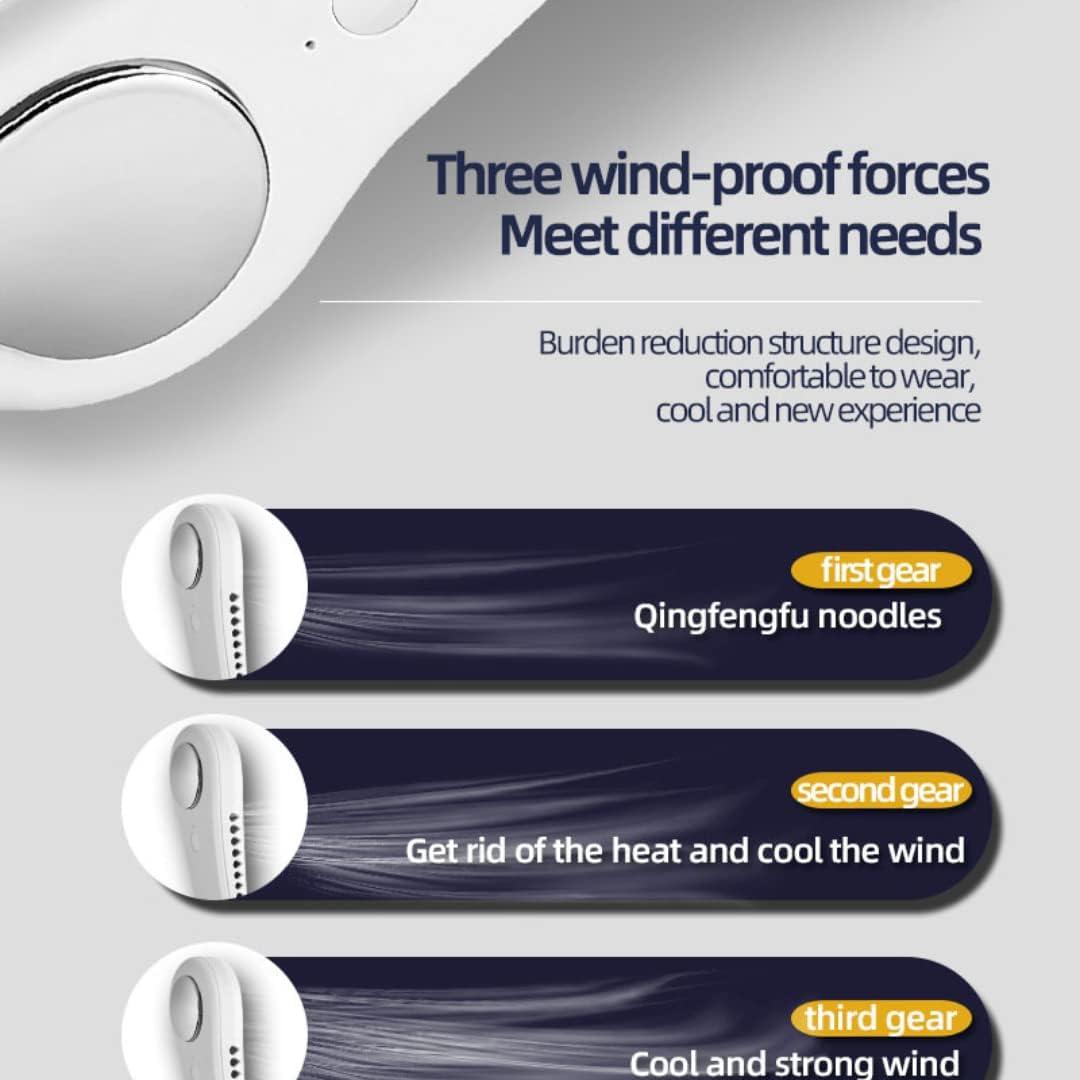 Portable Neck Fan - Bladeless, Hands-Free, Ultra-Light, USB Rechargeable Wearable Fan for Personal Cooling - Quiet & Adjustable Airflow, Ideal for Home, Office, Travel, Sports & Outdoor Use