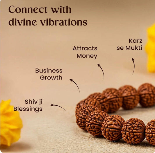 7 Mukhi Rudraksha Bracelet for Men – Natural Healing Beads (Pack of 1)