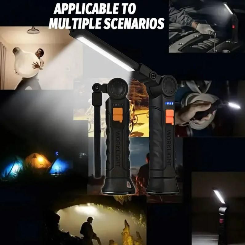 Magnetic LED COB Work Light – USB Rechargeable, Portable & Ultra-Bright | Pack of 1
