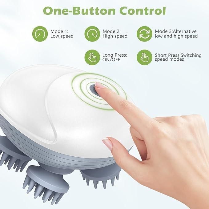 Smart Scalp Massager – Electric Head Massager for Relaxation, Hair Growth & Stress Relief | Waterproof, Rechargeable & Deep Kneading