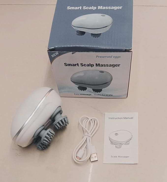 Smart Scalp Massager – Electric Head Massager for Relaxation, Hair Growth & Stress Relief | Waterproof, Rechargeable & Deep Kneading