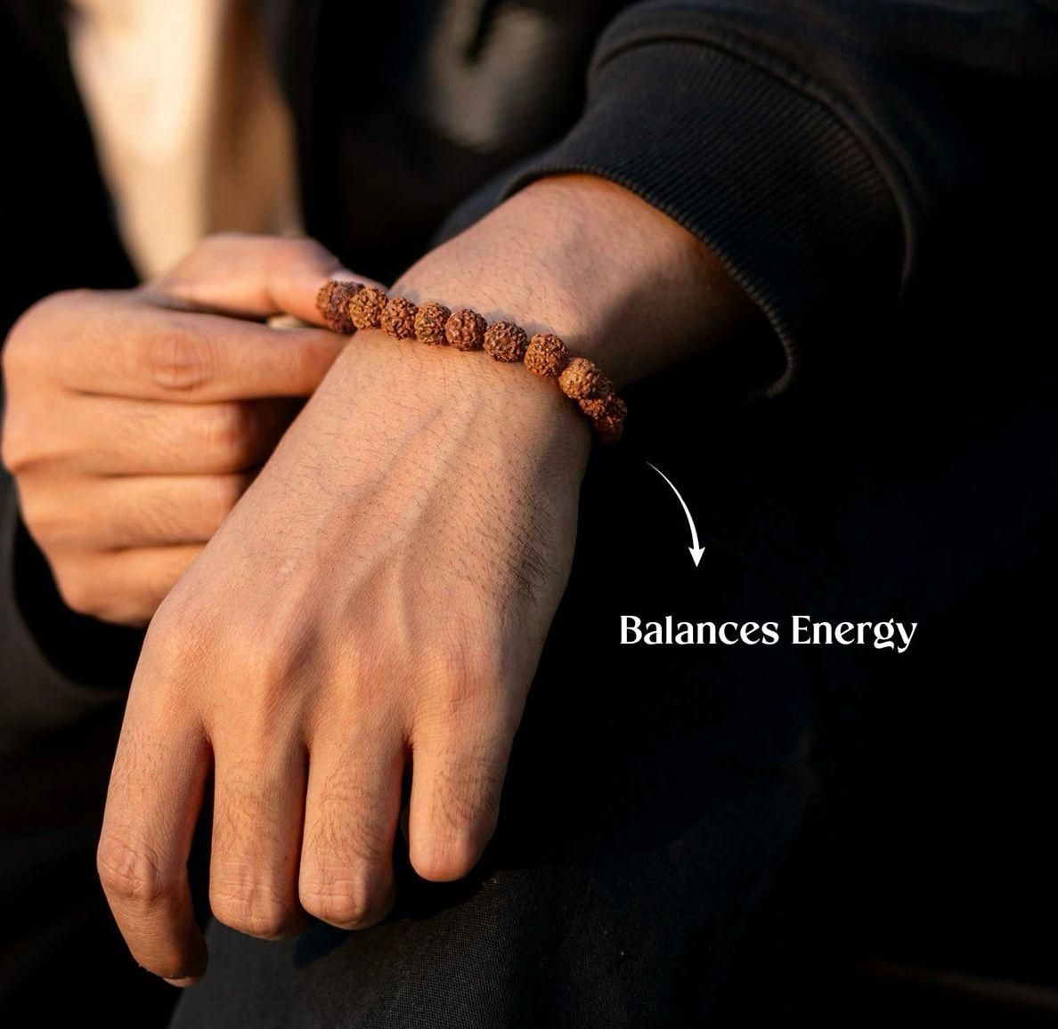 7 Mukhi Rudraksha Bracelet for Men – Natural Healing Beads (Pack of 1)