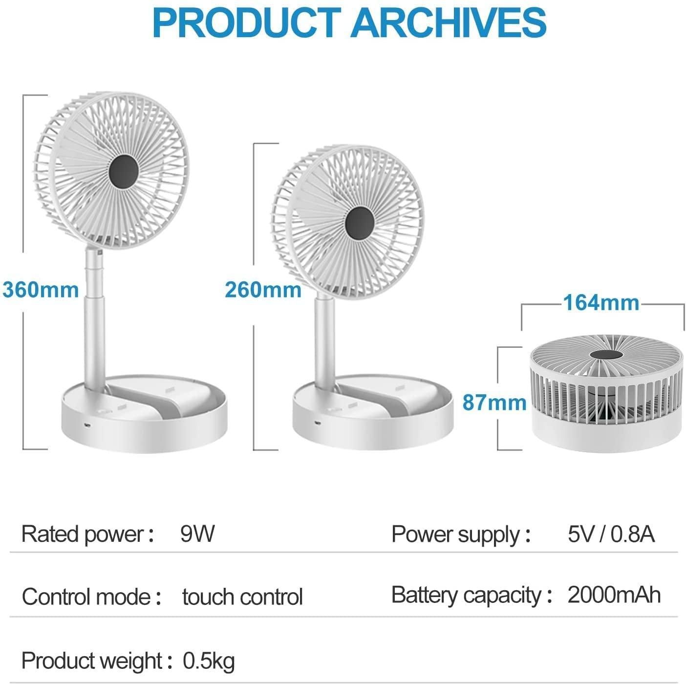 Powerful Rechargeable High-Speed Table Desk Fan | Portable & USB Charging