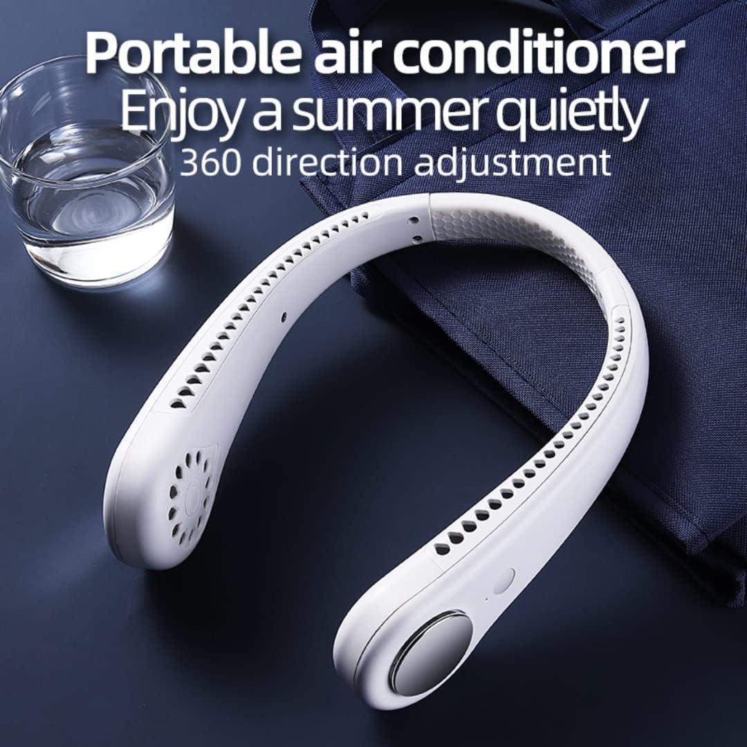 Portable Neck Fan - Bladeless, Hands-Free, Ultra-Light, USB Rechargeable Wearable Fan for Personal Cooling - Quiet & Adjustable Airflow, Ideal for Home, Office, Travel, Sports & Outdoor Use