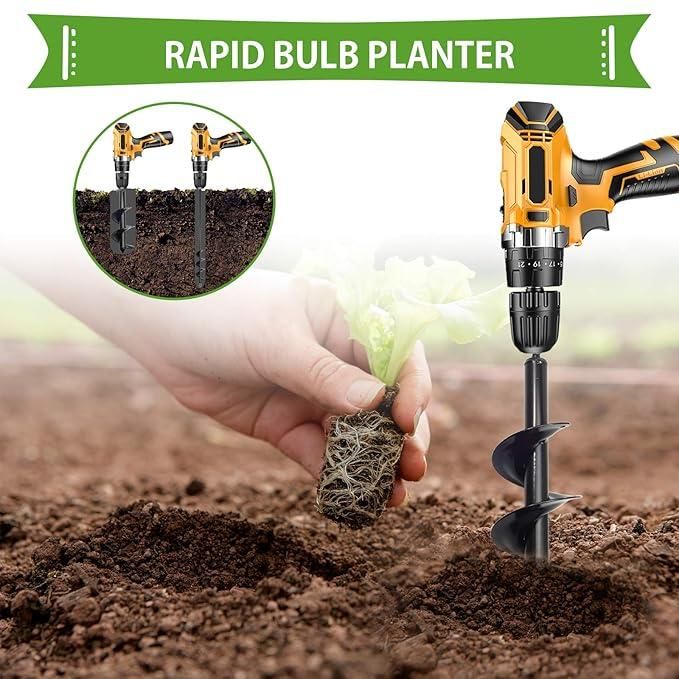 Heavy-Duty Spiral Hole Non-Slip Earth Drill for Gardening & Planting (Metal, Pack of 1)