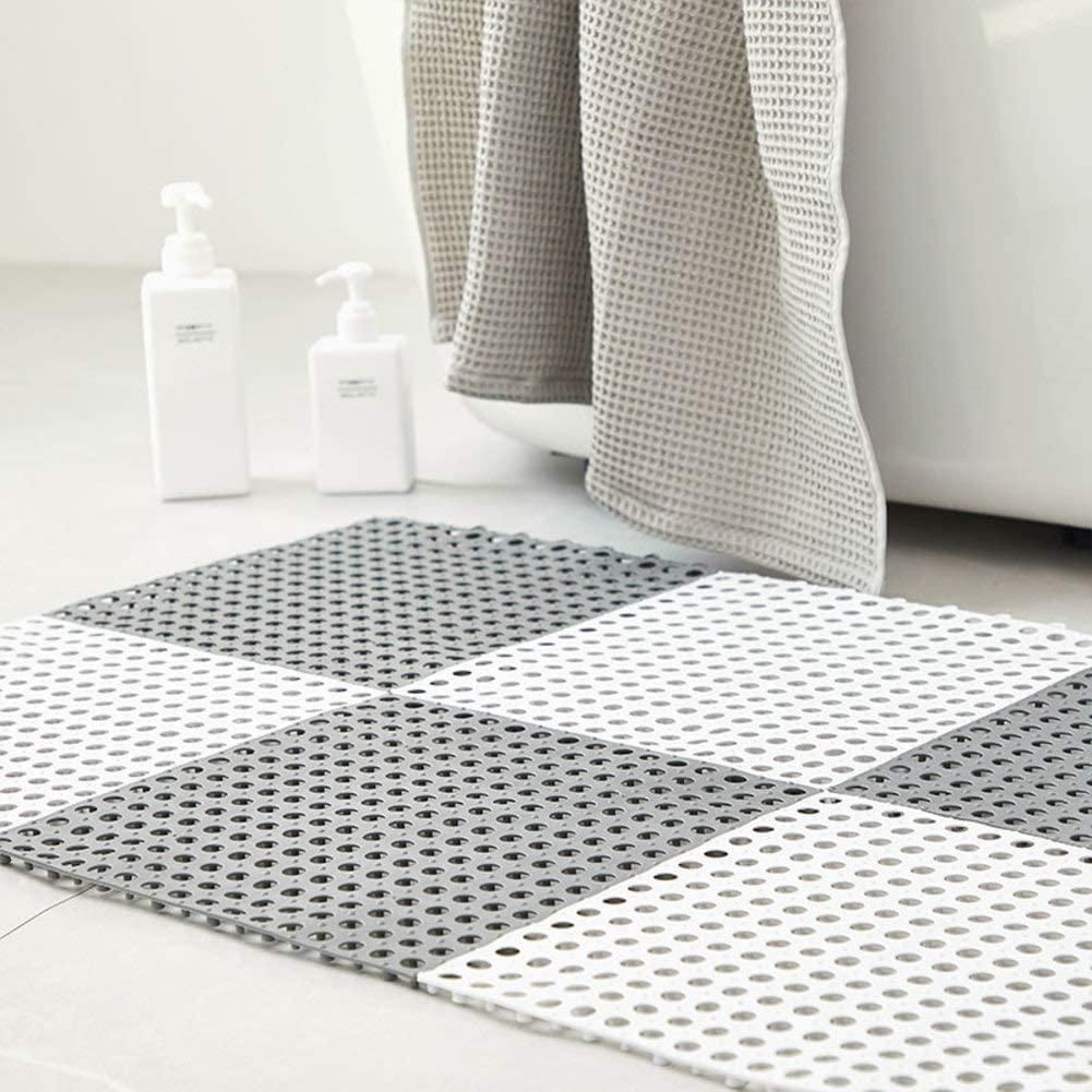 Bathroom Anti-Slip Tile Mat (Pack of 4) – Waterproof Interlocking PVC Rubber Floor Mats for Bathroom & Wet Areas