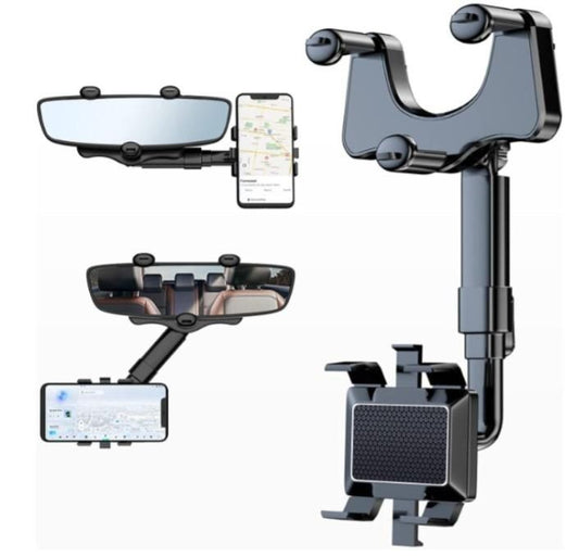 Mirror Mobile Phone Holder for Car π 360Β° Rotating Mirror Mobile Phone Holder for Car β Secure & Adjustable Stand for Safe Driving