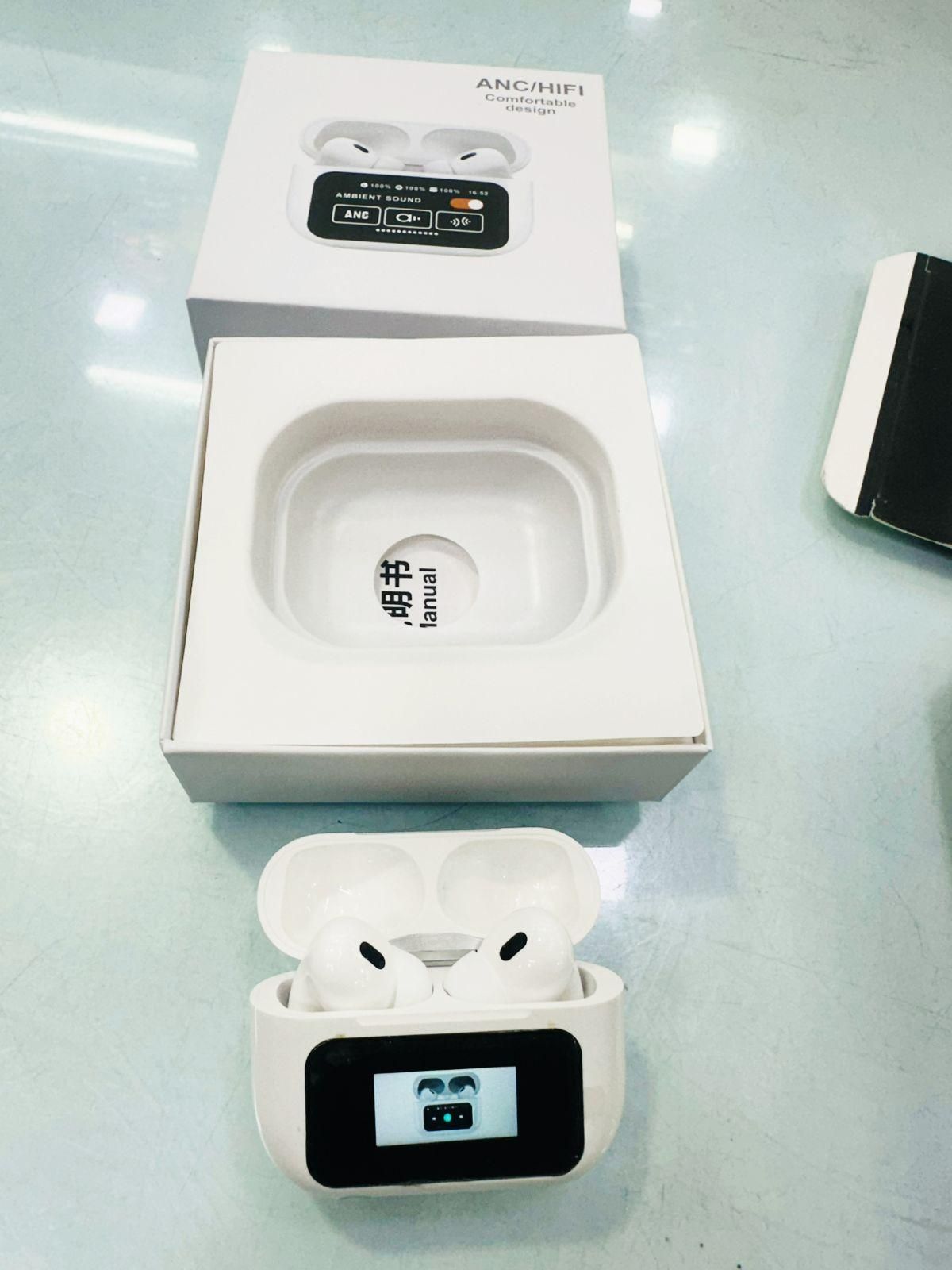 Smart Wireless Earbuds with LCD Touch Screen – High-Performance Sound & Touch Control