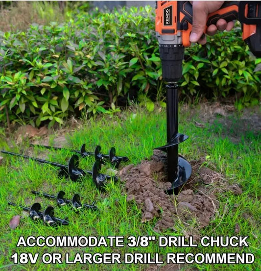 Heavy-Duty Spiral Hole Non-Slip Earth Drill for Gardening & Planting (Metal, Pack of 1)