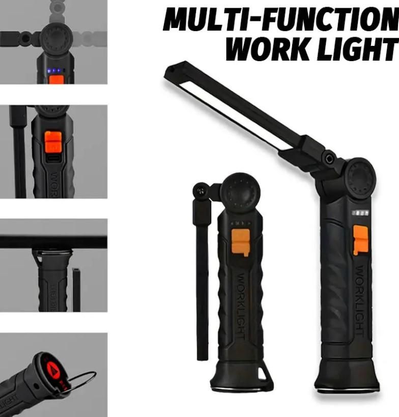 Magnetic LED COB Work Light – USB Rechargeable, Portable & Ultra-Bright | Pack of 1