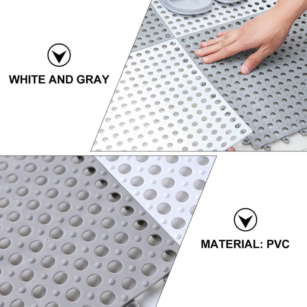 Bathroom Anti-Slip Tile Mat (Pack of 4) – Waterproof Interlocking PVC Rubber Floor Mats for Bathroom & Wet Areas
