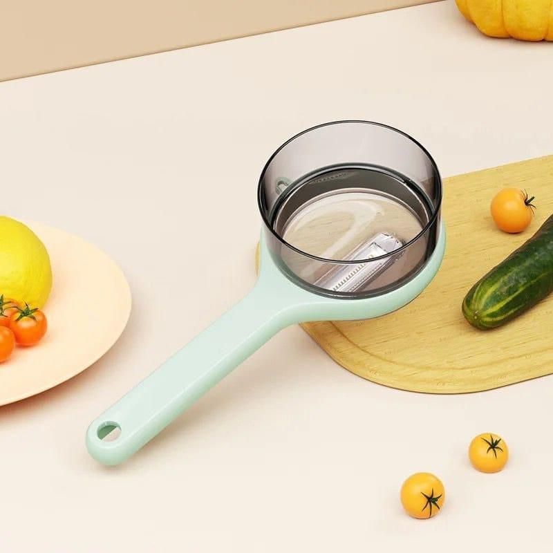 2-in-1 Vegetable Peeler with Storage Box – Stainless Steel Blade with Waste Collector