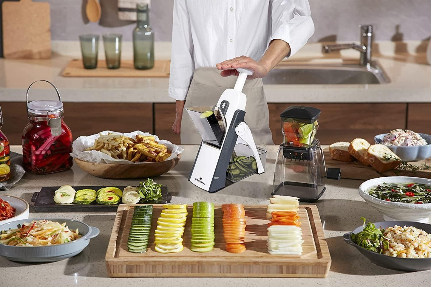 Premium Adjustable Vegetable Slicer – Stainless Steel Mandoline Cutter for Easy Meal Prep